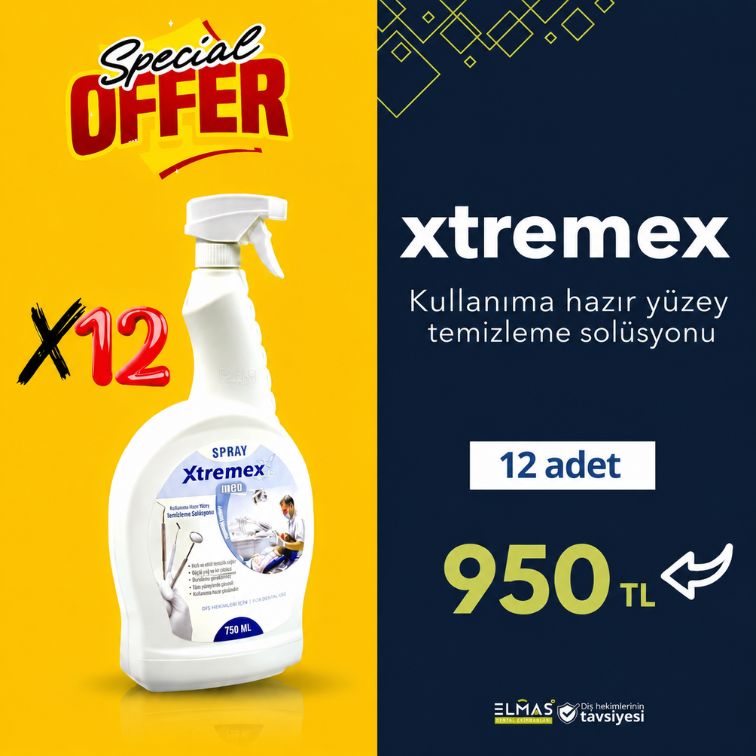 12 adet Xtremex kullanma hazır yüzey temizleme solüsyonu 750 ml
