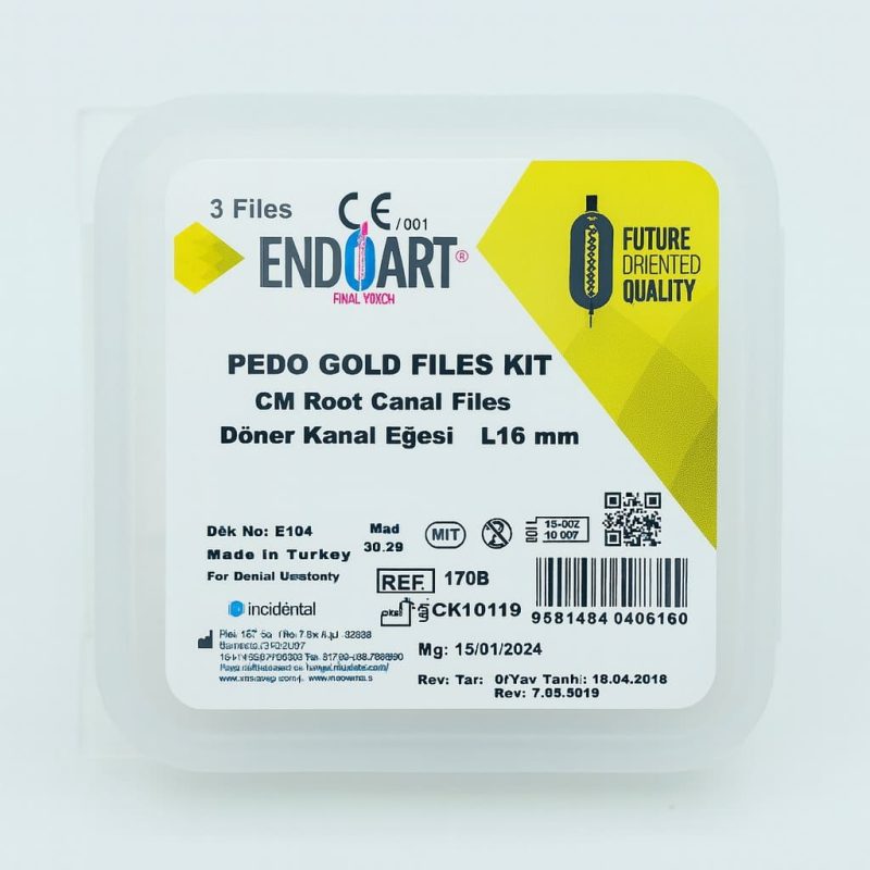 EndoArt Pedo Gold blue Pediatrik Kanal Eğesi 18-16-21 mm