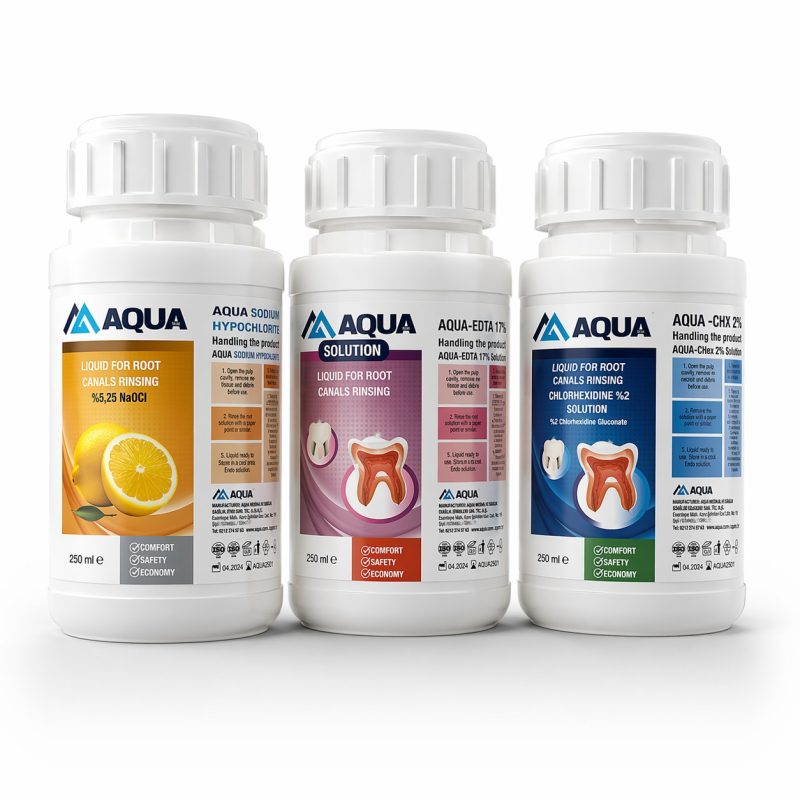 AQUA SODYUM HİPOKLORİT %5 + Edta Solution 5% + Klorheksidin 2% takim