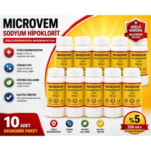 Altun Microvem Sodyum Hipoklorit %5 (10 × 250 ml) – Endodontik İrrigasyon Solüsyonu
