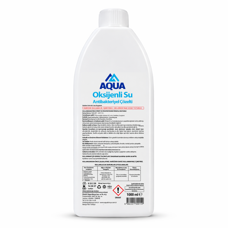 Aqua Oksijenli Su Antibakteriyel Çözelti 1000 ml