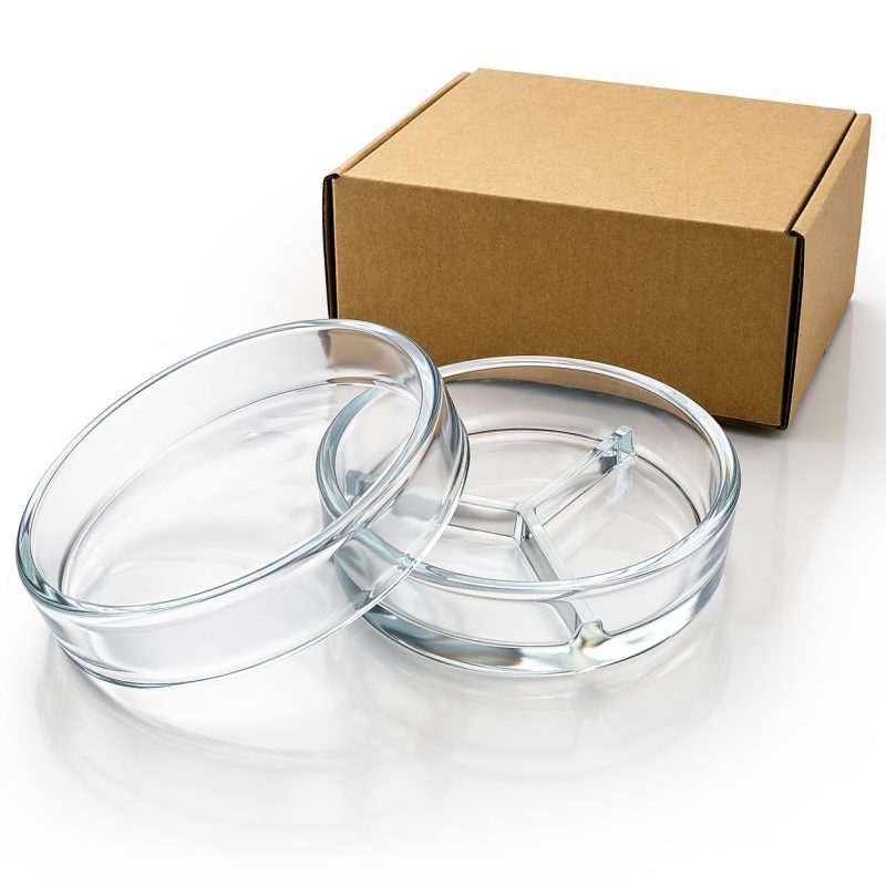 BÖLMELİ CAM PETRİ KUTUSU 3 BÖLÜM