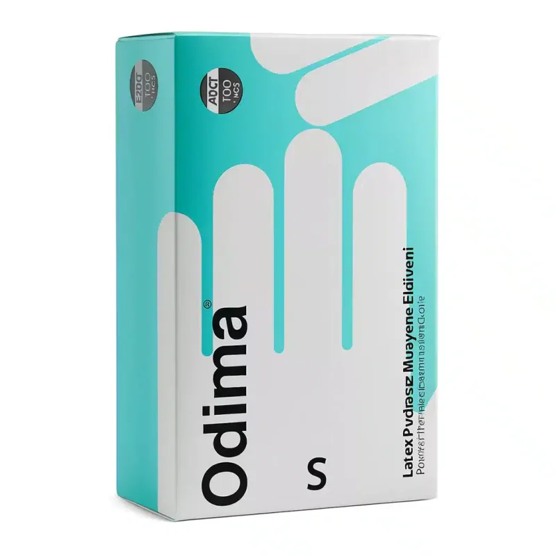 Odima marka Pudrasız lateks eldiven 100lük paket