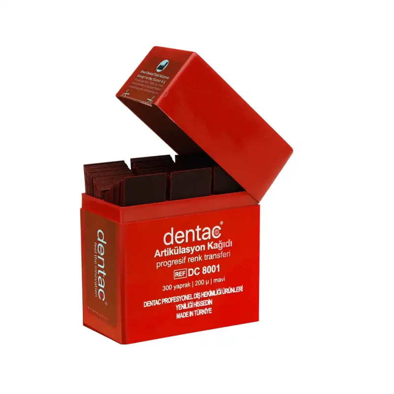 DENTAC Artikülasyon Kağıdı KIRIMIZI 200 Mikron 300 Adet
