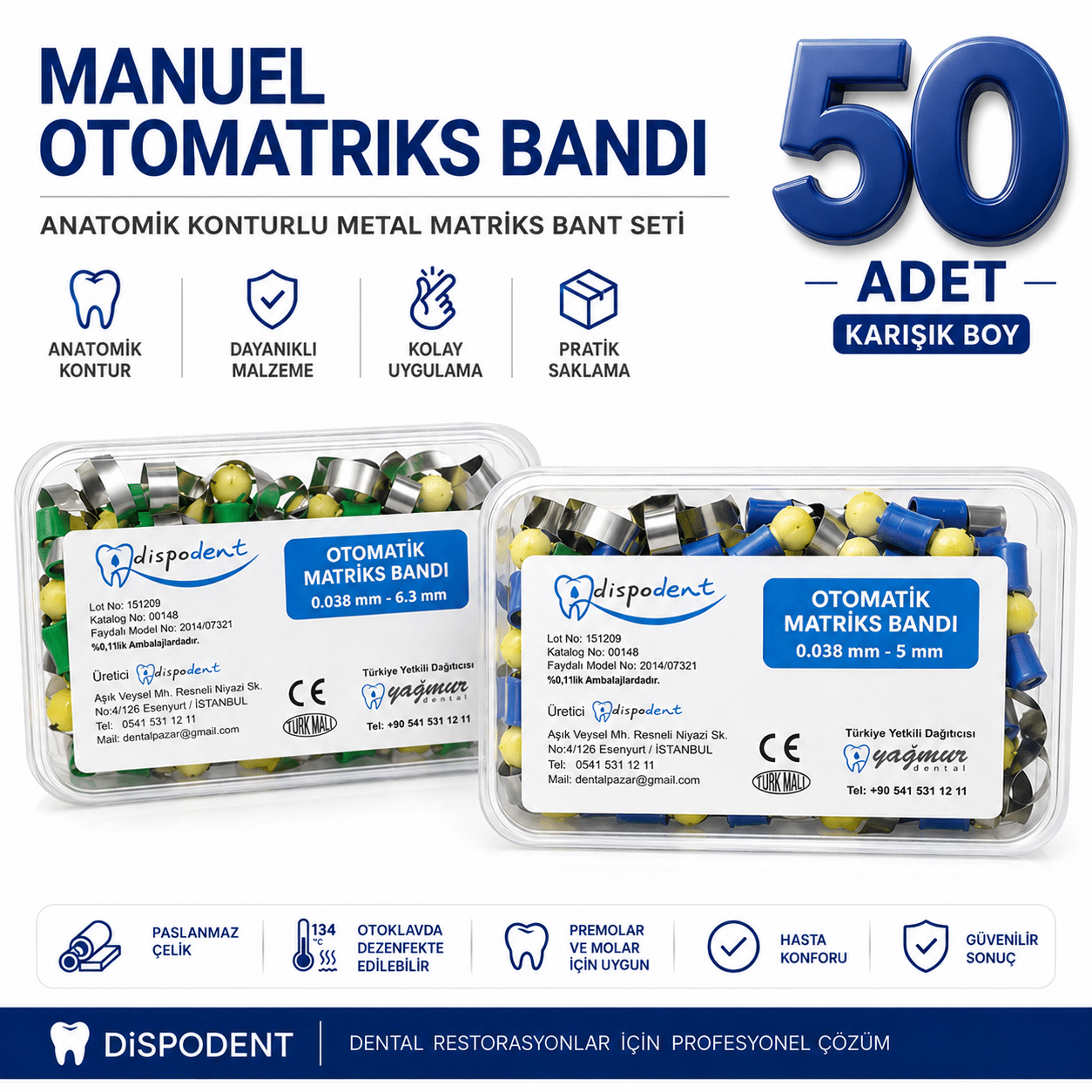 Dispodent Manuel Otomatriks Bandı 50 Adet Dispodent Manuel Otomatriks Bandı 50 Adet