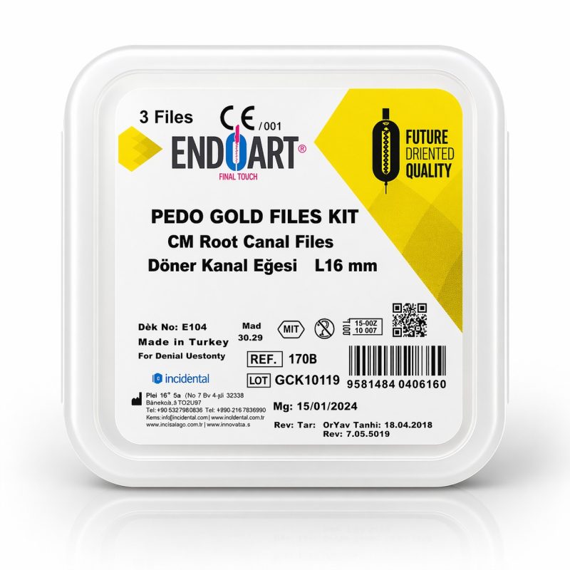 EndoArt Pedo Gold blue Pediatrik Kanal Eğesi 18-16-21 mm