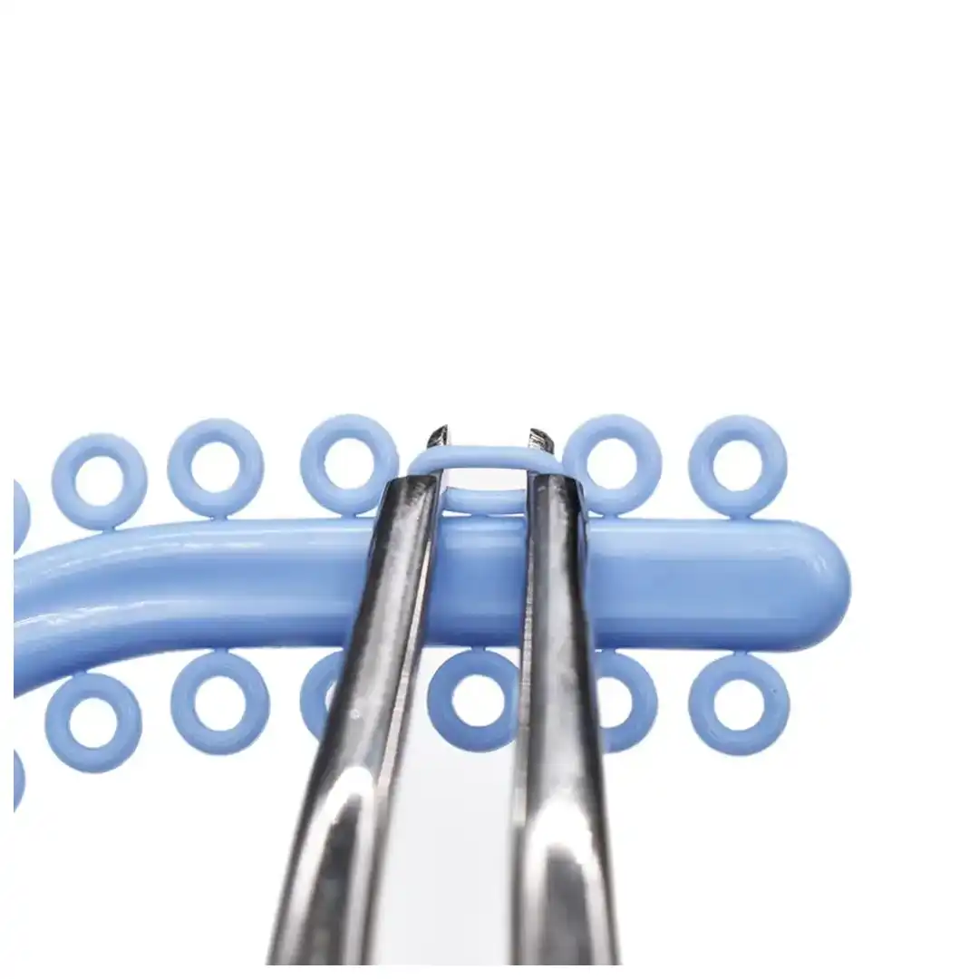 diş ortodonti malzemeleri şeffaf mavi renk S tipi ayrı bağ bağları lastik bant elastik - Görsel 3