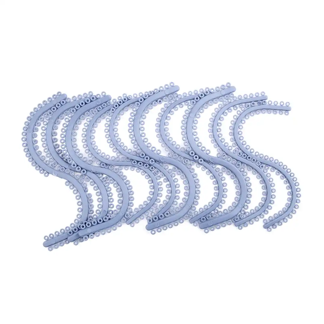 diş ortodonti malzemeleri şeffaf mavi renk S tipi ayrı bağ bağları lastik bant elastik