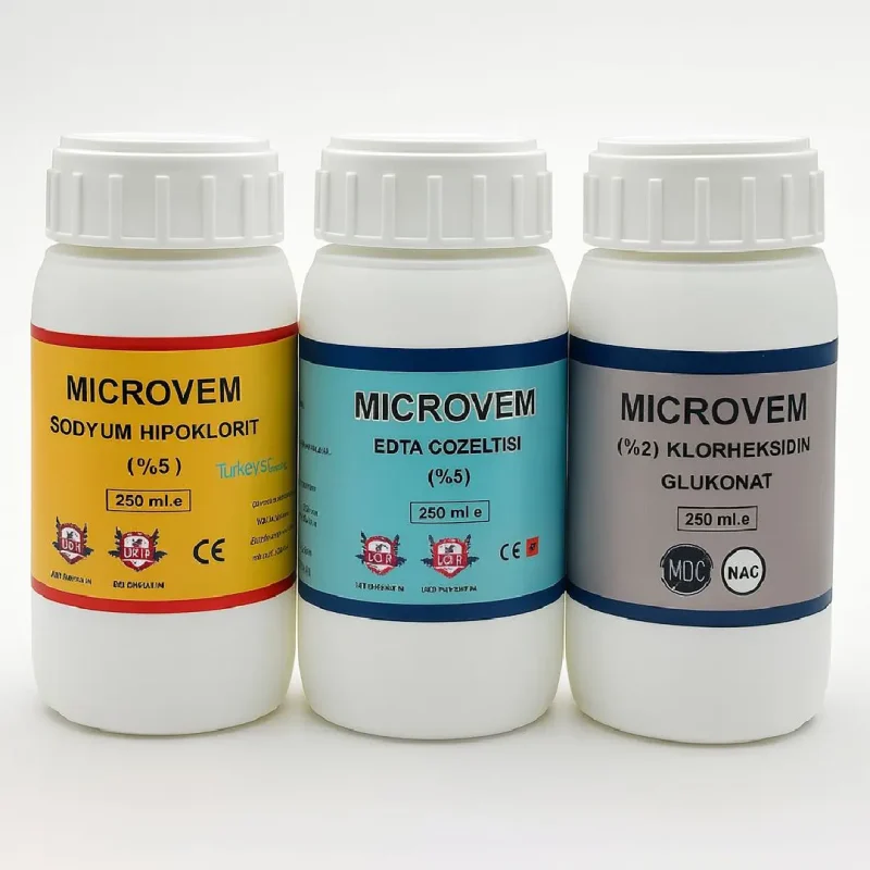 MİCROVEM SODYUM HİPOKLORİT %5 + Edta Solution 5% + Klorheksidin 2% takim