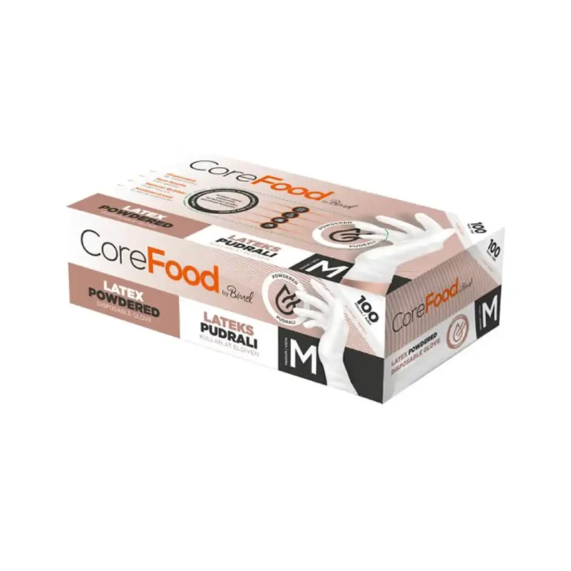 Corefood Pudralı Lateks Eldiven Beyaz 100'lü