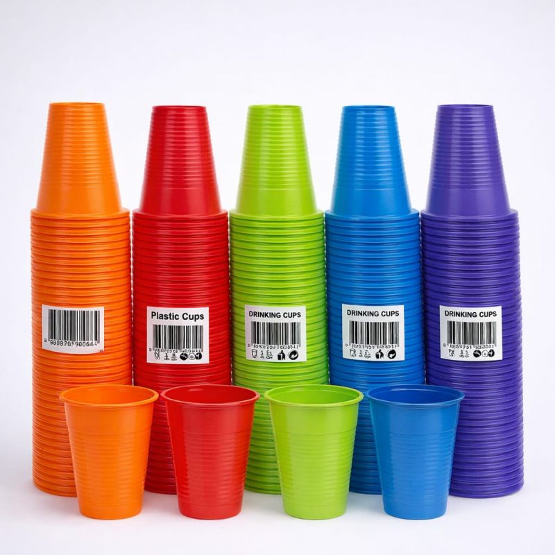 Plastik Renkli Bardak 100'lü Paket