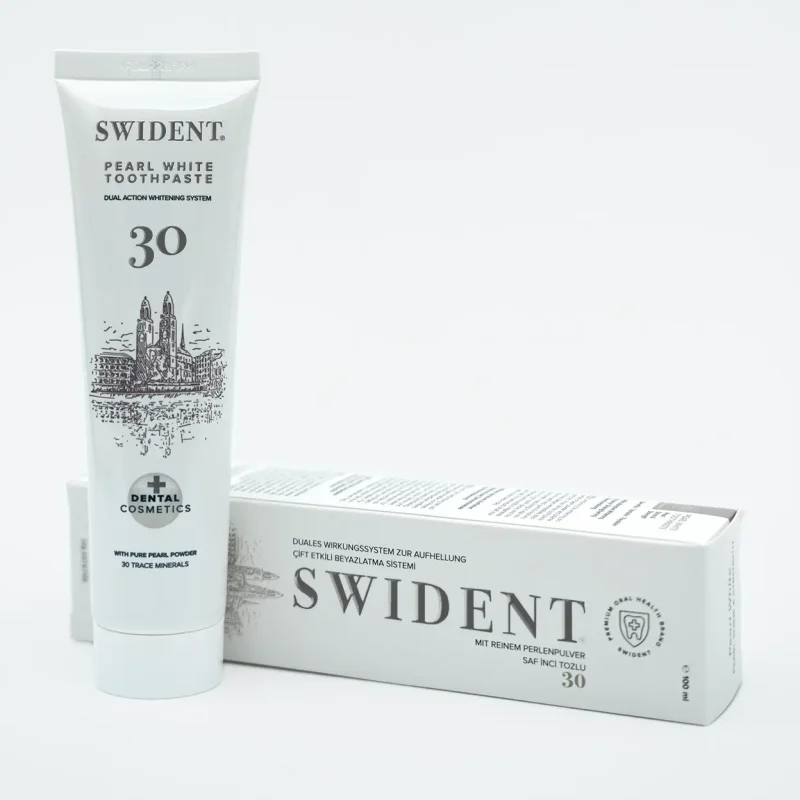 SWIDENT Pearl White 100ml Diş Macunu Çift Etkili Beyazlatıcı whitening Toothpaste