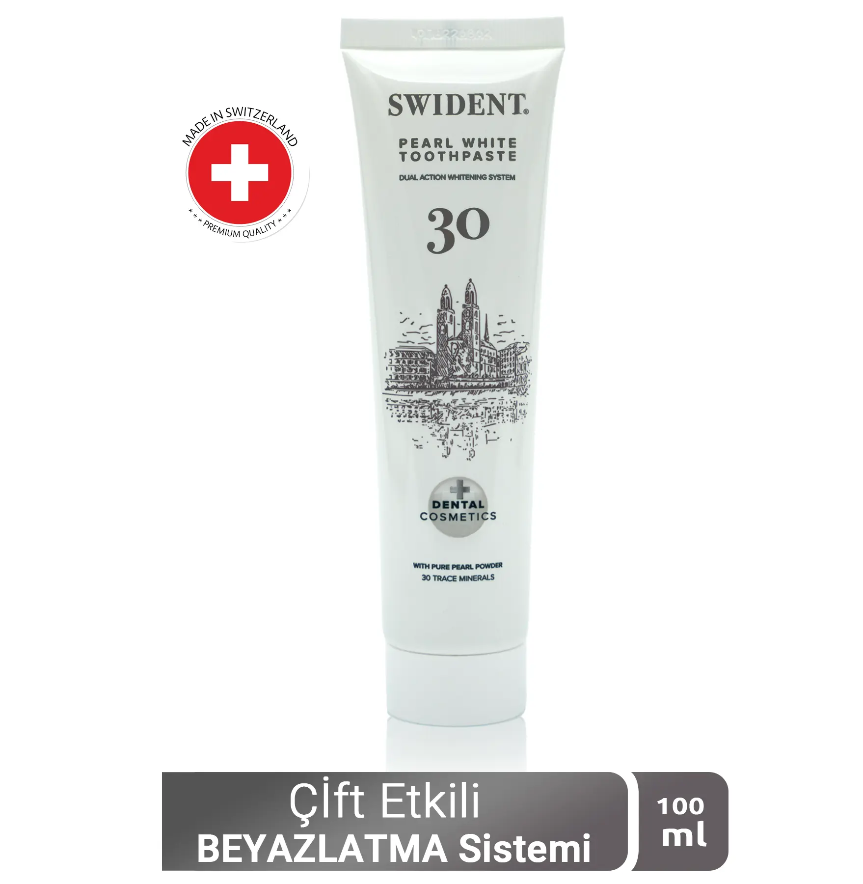 SWIDENT Pearl White 100ml Diş Macunu Çift Etkili Beyazlatıcı whitening Toothpaste - Görsel 2