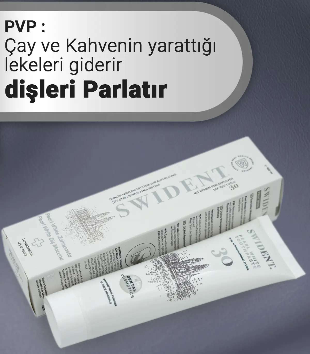 SWIDENT Pearl White 100ml Diş Macunu Çift Etkili Beyazlatıcı whitening Toothpaste - Görsel 4