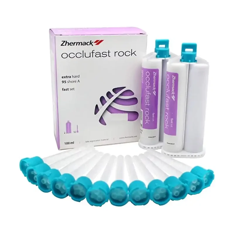 Zhermack Occlufast Rock A Tipi Kapanış Silikon Ölçü Maddesi 2 x 50 ml kartuş