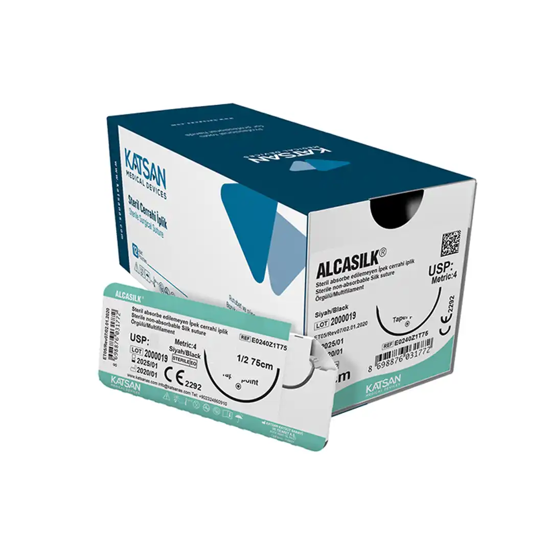 Katsan Alcasilk Emilemeyen İpek Sütür 3/0 - 4/0