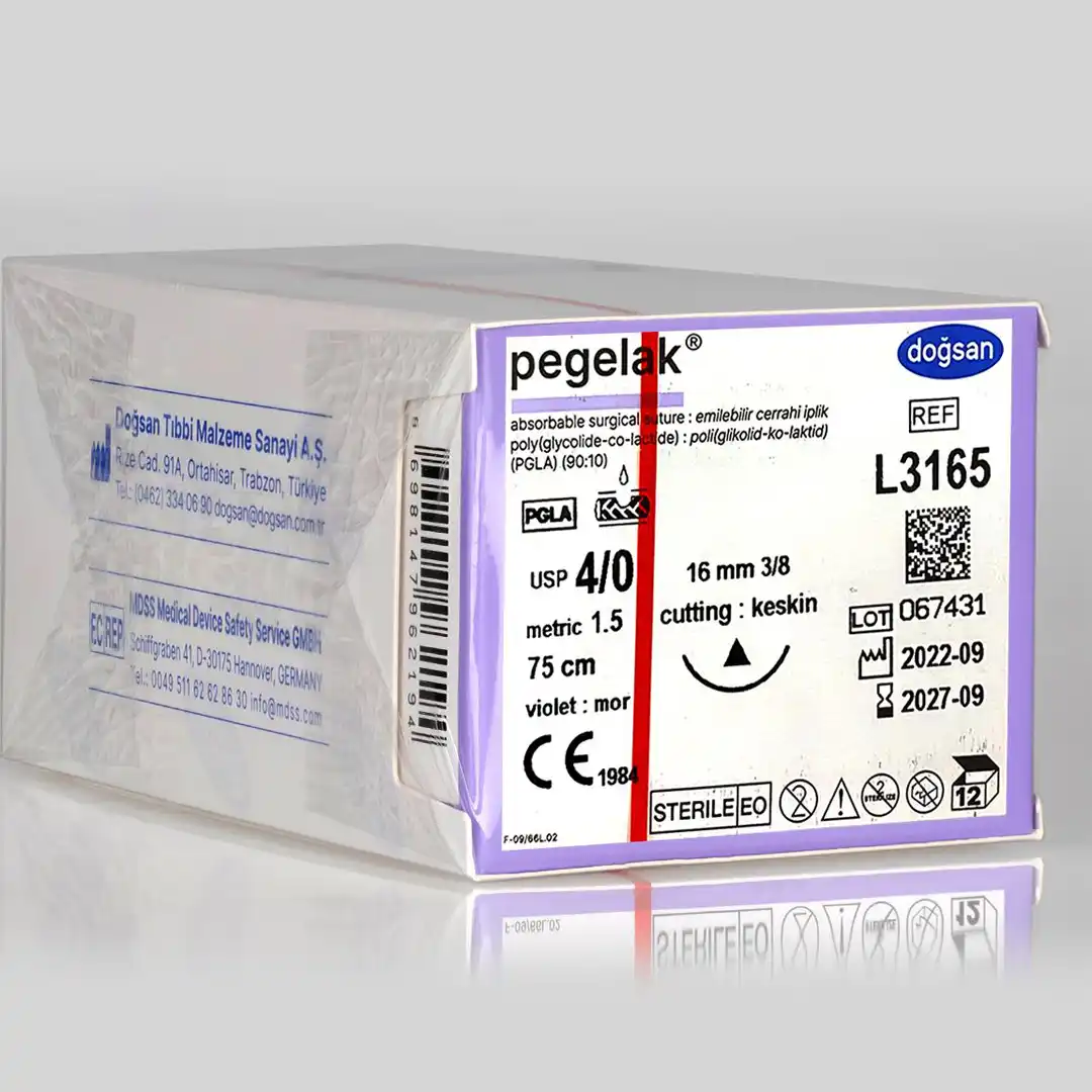 Doğsan Pegelak 3/0 , 4/0 , 5/0 16 3/8 Keskin (Δ) 75cm PGLA Emilebilir Sütür 12 Ad./Pkt - Görsel 2