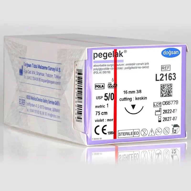 Doğsan Pegelak 3/0 , 4/0 , 5/0 16 3/8 Keskin (Δ) 75cm PGLA Emilebilir Sütür 12 Ad./Pkt