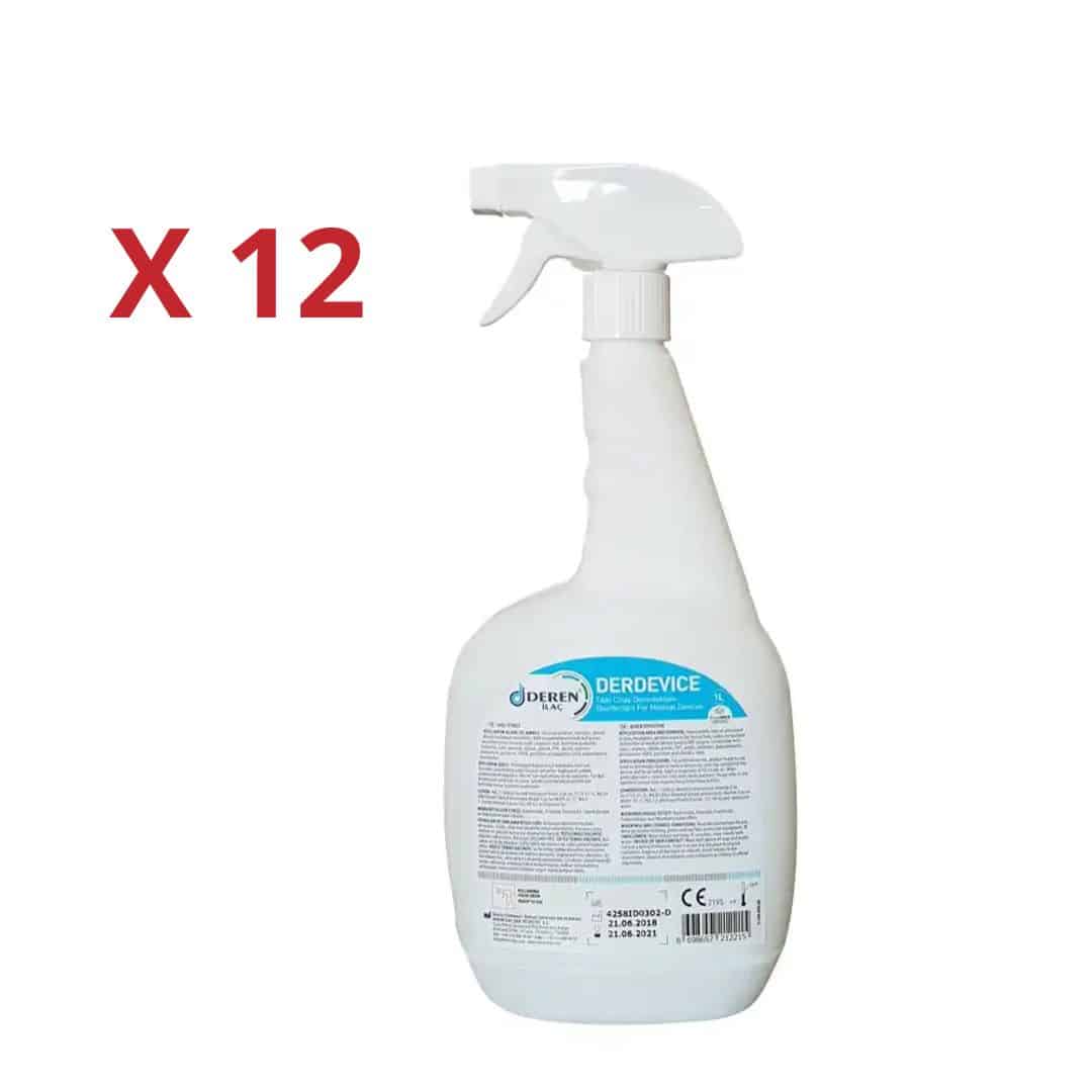Deren Derdevice 12 Adet - Hızlı Yüzey Dezenfektanı 1 Lt