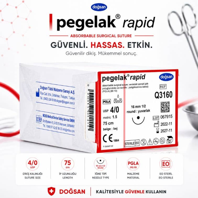 DOĞSAN Pegelak® Rapid Emilebilir Cerrahi Sütür | REF: Q3160