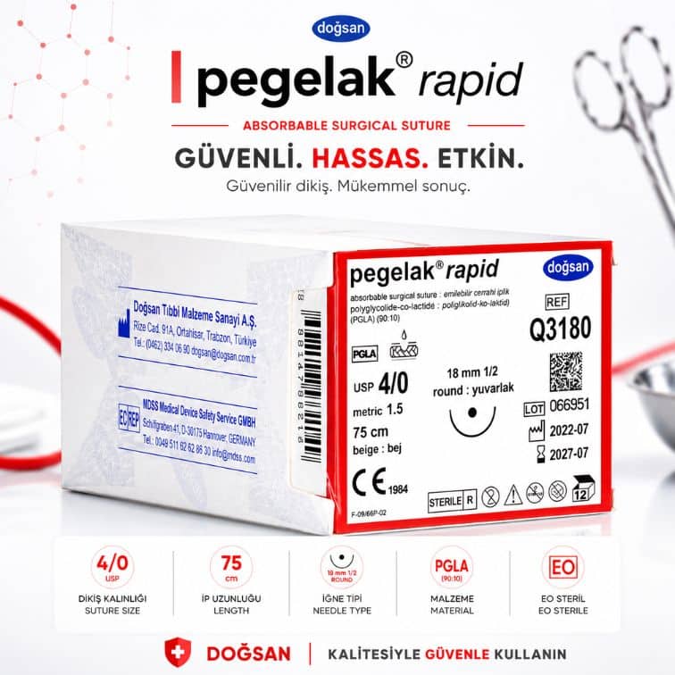 DOĞSAN Pegelak® Rapid Emilebilir Cerrahi Sütür | REF: Q3180