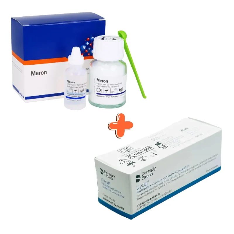 Voco Meron Cam İyonomer Siman + Dentsply Dycal Kalsiyum Hidroksit Pat
