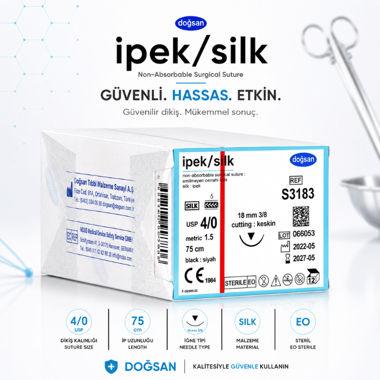 DOĞSAN İpek/Silk Non-Absorbable Cerrahi Sütür REF: S3183