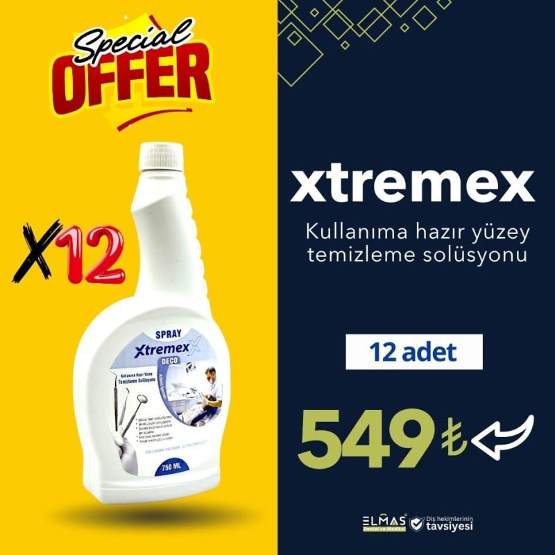 12adet Xtremex kullanma hazır yüzey temizleme solüsyonu 750 ml