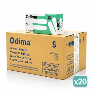 Odima marka Pudrasız lateks eldiven (20x100lük paket)