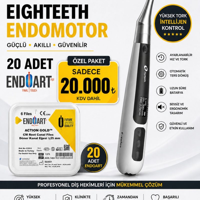 Eighteeth E-VALUE Endomotor + 20 adet Endoart kanal Eğesi