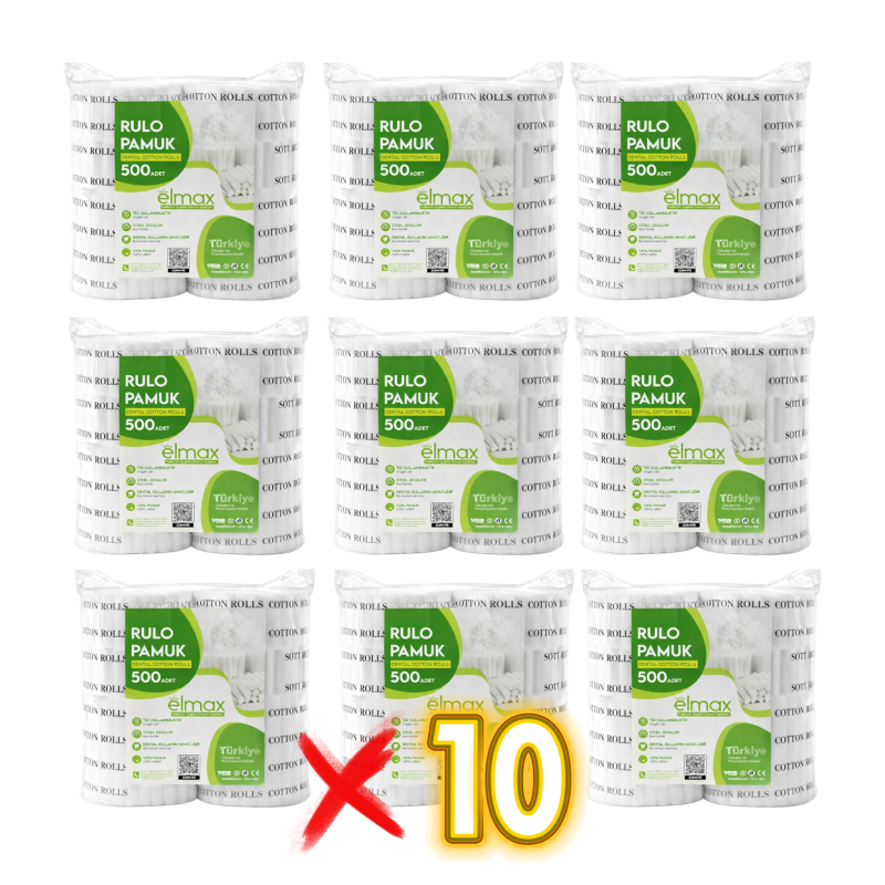 Elmax Rulo Pamuk 500 Adet x 10 Paket