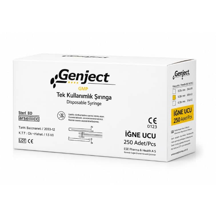 GENJECT 40 mm Kısa Dental Enjektör 2cc 250 Adet