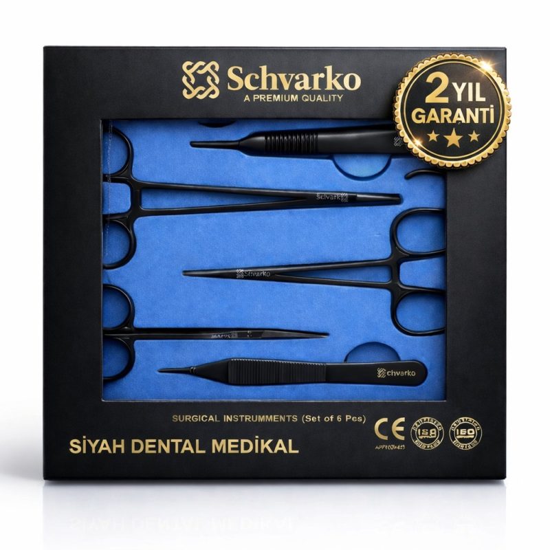Siyah Titanyum Kaplı Cerrahi Seti