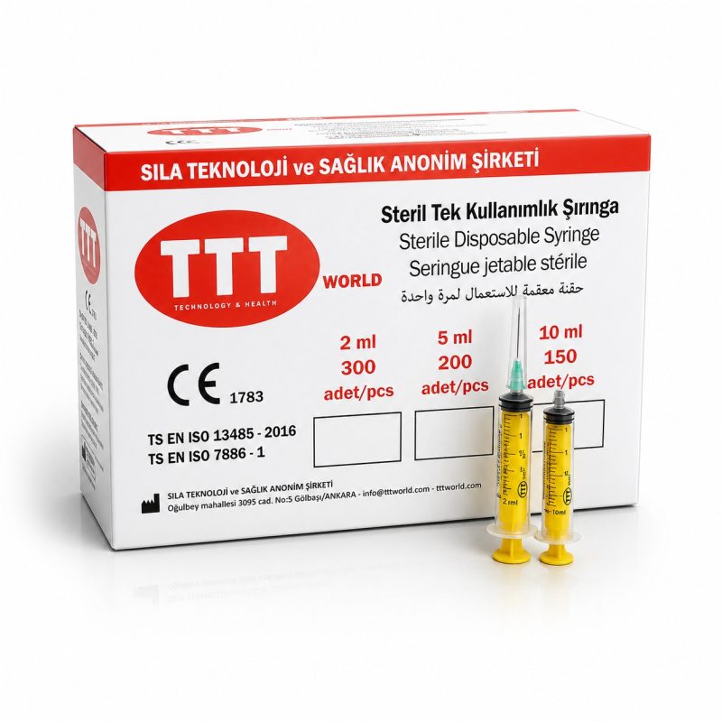 TTT Dental Enjektör 2ml x 40 mm Kısa Standart 300 Adet