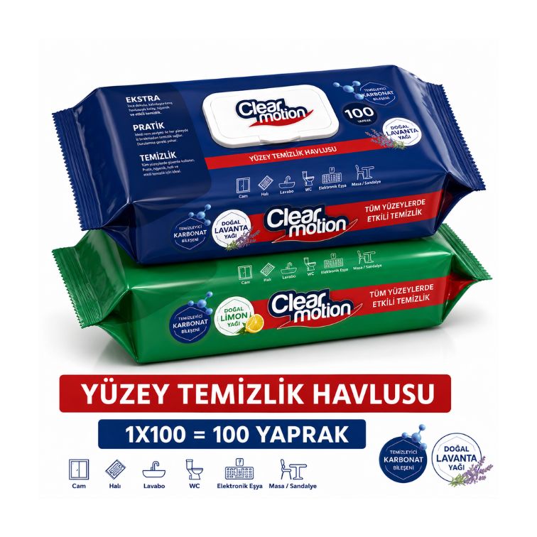Clearmotion Yüzey Temizlik Havlusu (1X100) 100 Yaprak