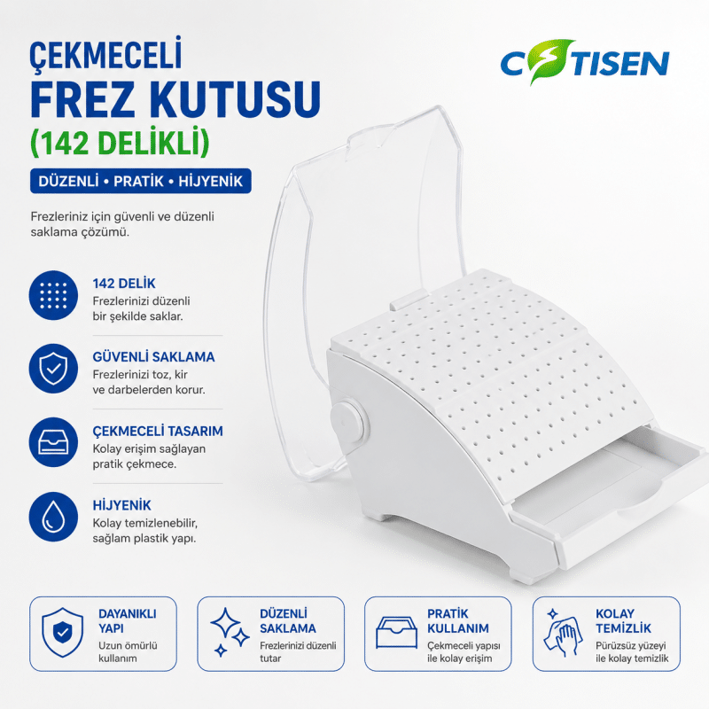 Cotisen Çekmeceli Frez Kutusu (142 Delikli)