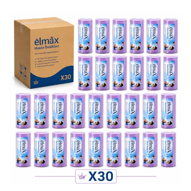 Elmax Renkli Hasta Önlüğü (80’lik Rulo × 30 Rulo – 1 Koli)