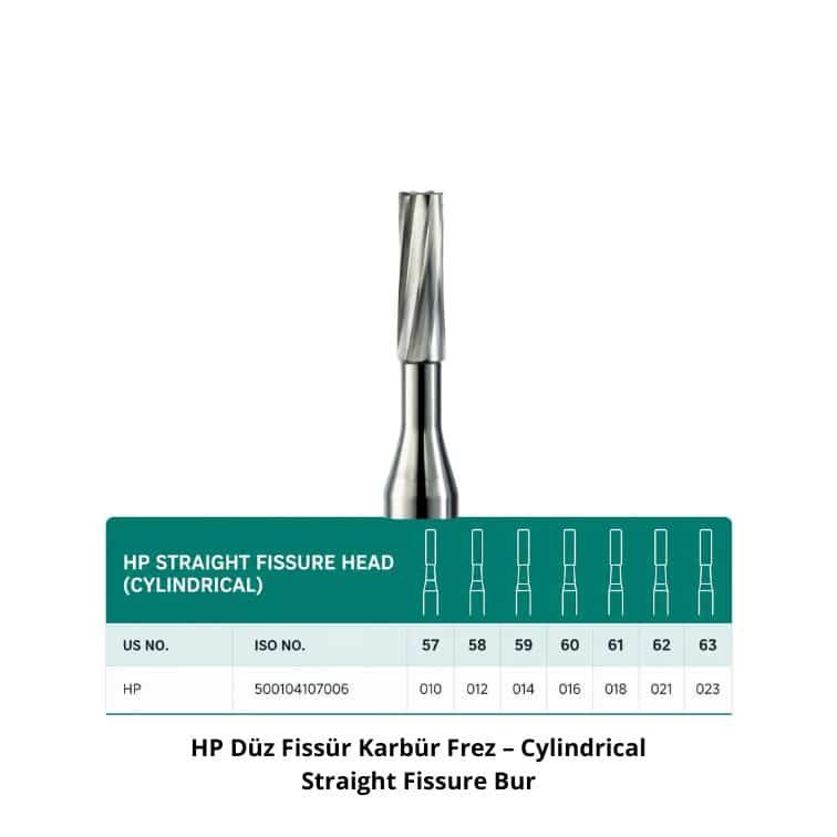 HP Düz Fissür Karbür Frez – Cylindrical Straight Fissure Bur