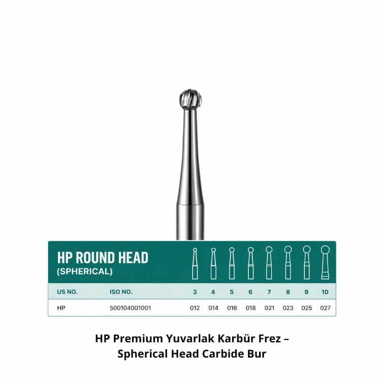 HP Premium Yuvarlak Karbür Frez – Spherical Head Carbide Bur