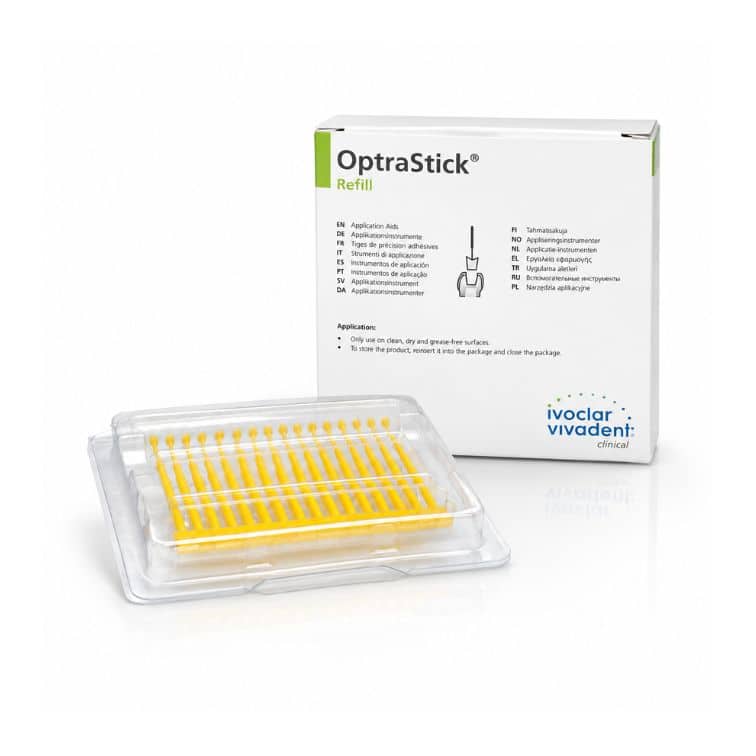 Ivoclar OptraStick Lamine Taşıyıcı (48 Adet) – Yapışkan Uçlu Hassas Yerleştirme Aleti