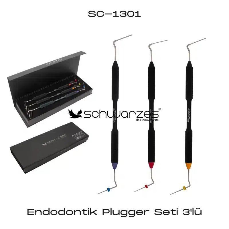 SCHWARZES Endodontik Plugger Seti 3'lü