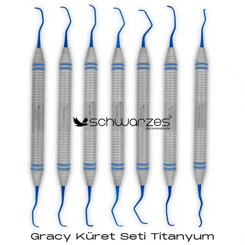 SCHWARZES Gracy Küret Seti Titanyum