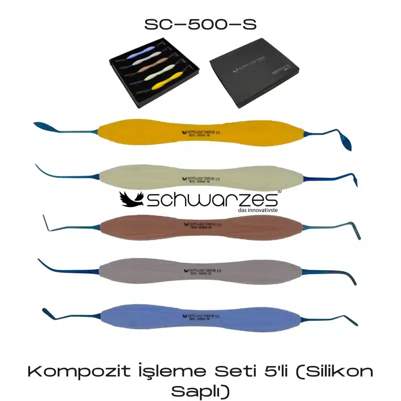 SCHWARZES Kompozit İşleme Seti 5'li (Silikon Saplı)