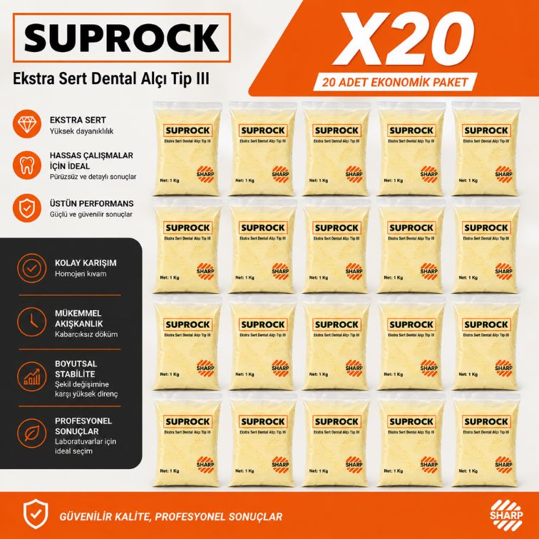SHARP SUPROCK TİP 3 SERT ALÇI (SARI) 20 X 1 KG (20 KG)