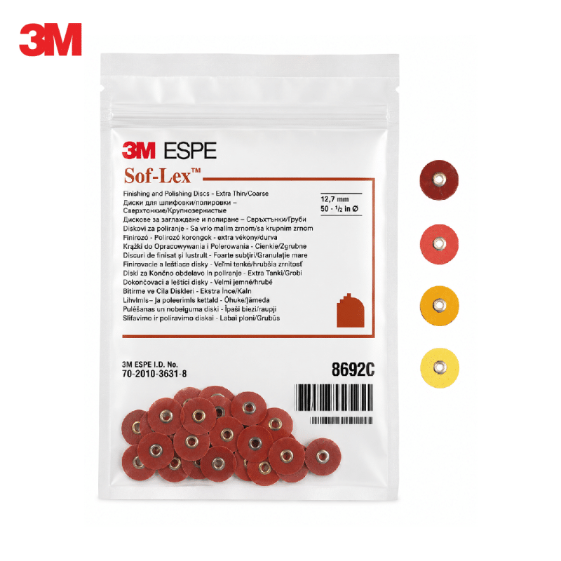 3M Sof-Lex Extra İnce Pop-on Disk Yedeği 50’li – 9,5 mm / 12,7 mm Bitirme ve Polisaj Diskleri