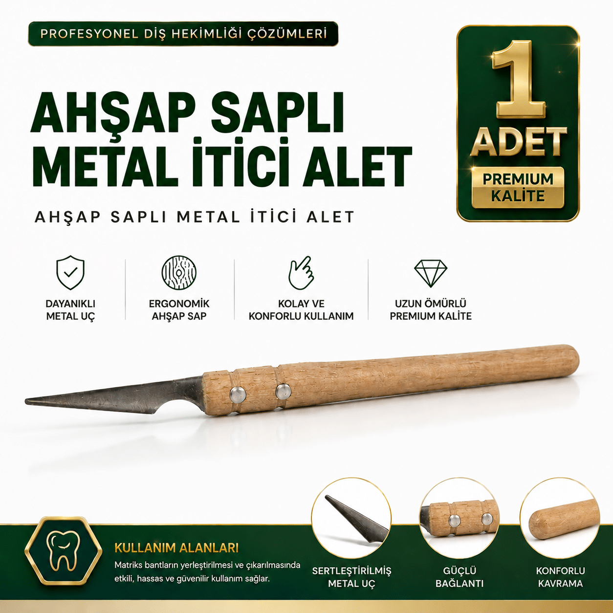 Ahşap Saplı Metal İtici Alet