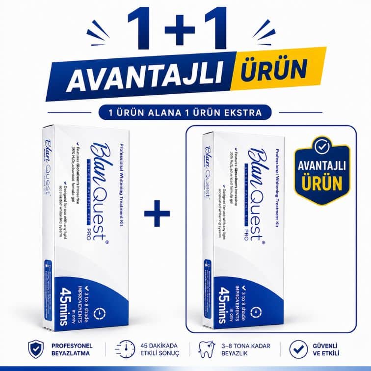 BlanQuest Pro Profesyonel Diş Beyazlatma Tedavi Seti – 1+1 Avantaj Paketi