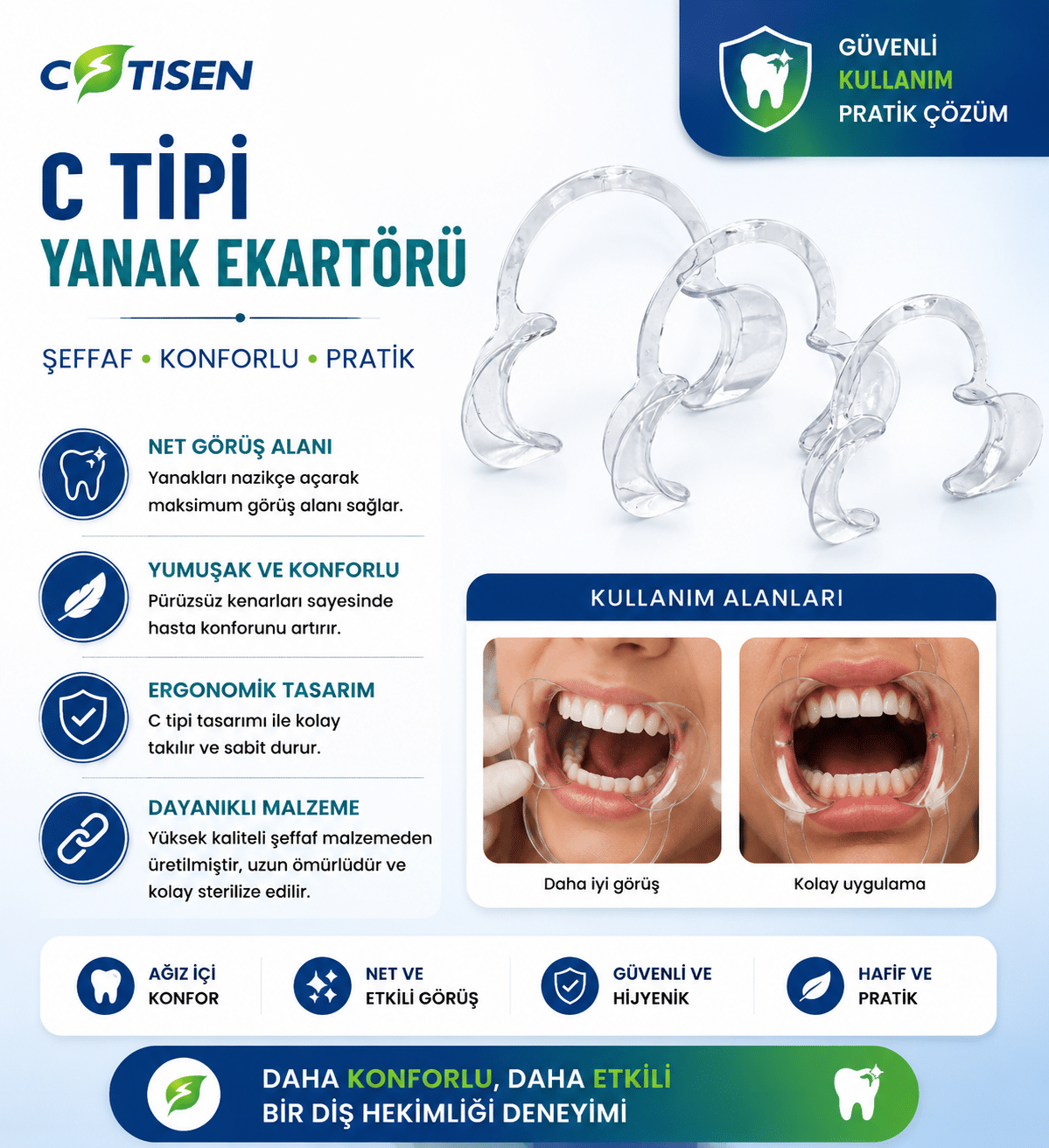 C Tipi Yanak Ekartörü, Şeffaf