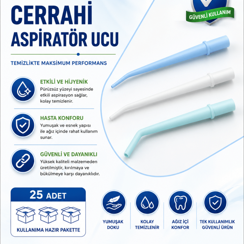 Cotisen Cerrahi Aspiratör Ucu (25 Adet)