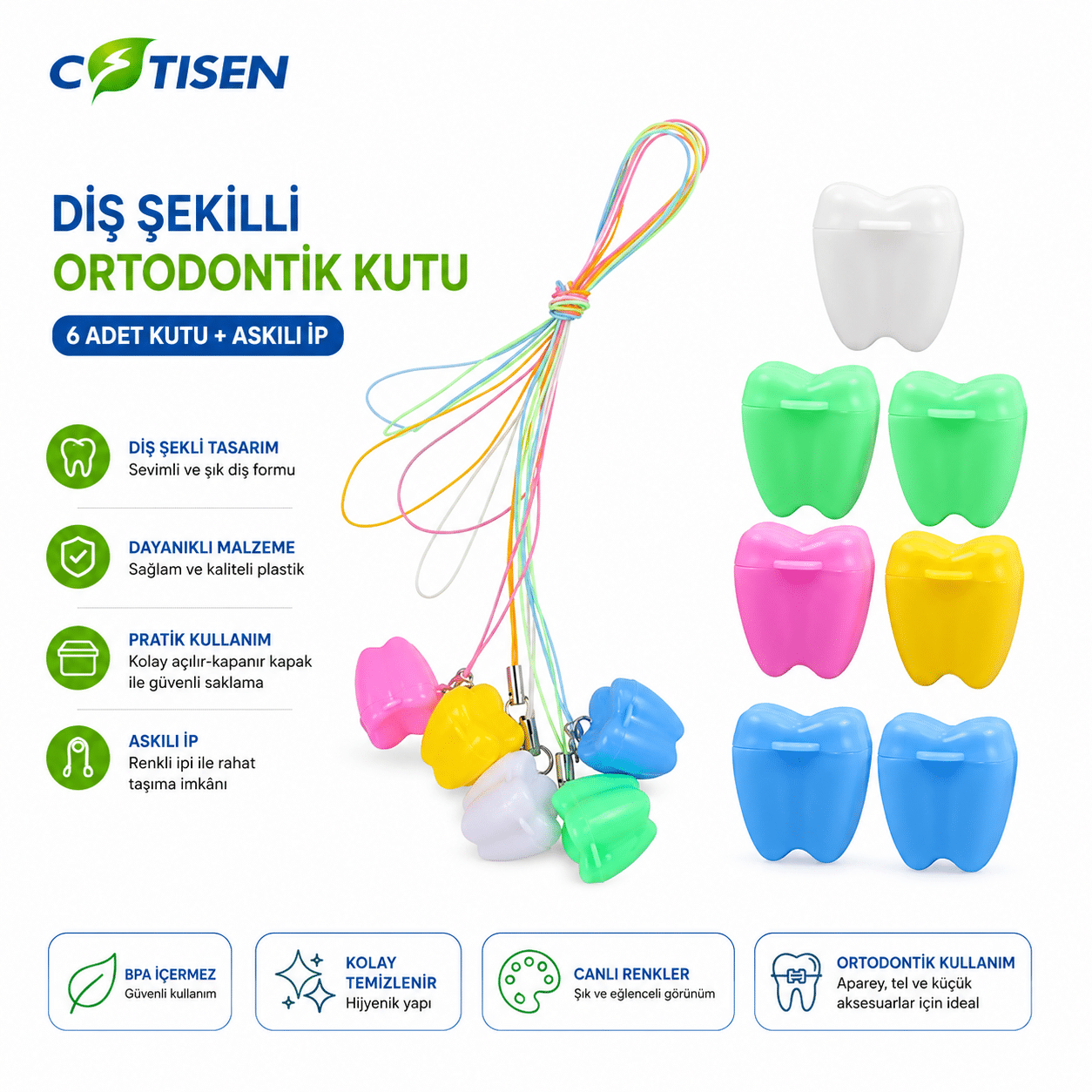 Çocuk Diş Kolyesi (5 Adet)